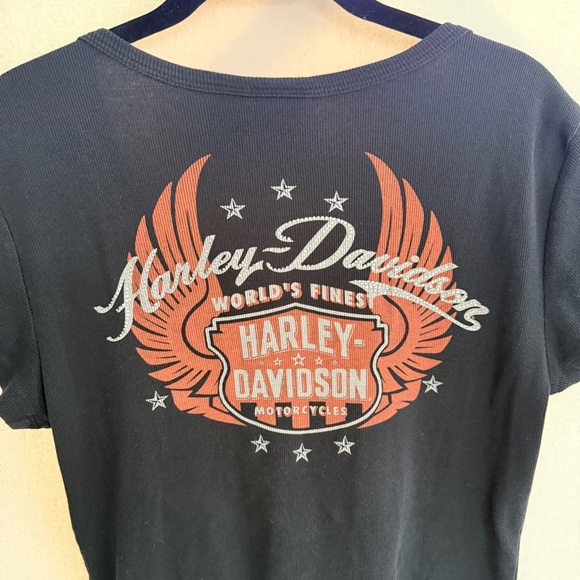 Harley Davidson Black Angel Wing Graphic Tee size large - Picture 4 of 4